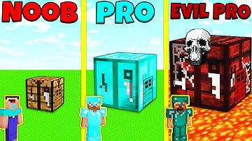 Minecraft Battle: NOOB vs PRO vs EVIL PRO: CRAFTING TABLE HOUSE BUILD CHALLENGE / Animation