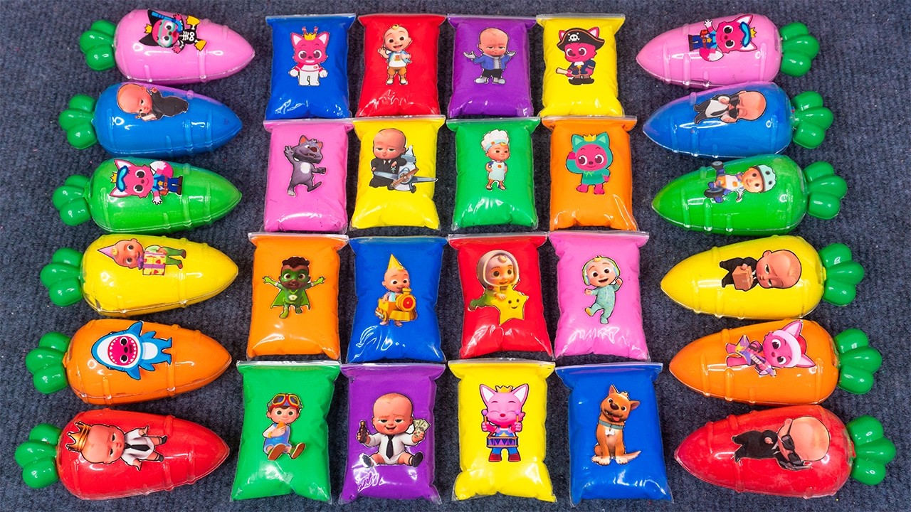 Pinkfong Magic Slime ASMR 🌈 Colorful Slime Mixing with Jeni, Hogi, and Bebefinn Satisfying