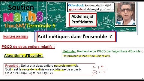 Arithmétiques dans Z/Nombres premiers/PGCD-PPMC de deux nombres Algorithme d