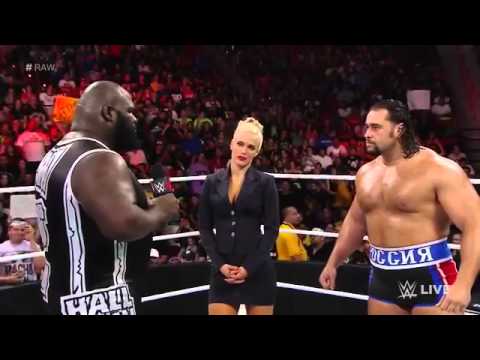 Mark Henry Confronts Attack Rusev WWE RAW HD 06 09 14