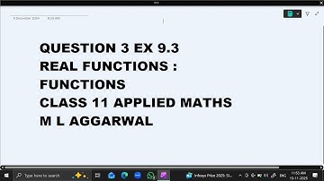 Ques 3 Ex 9.3 Real Functions : Functions Ch 9  :Class 11 Applied Maths ML Aggarwal
