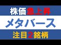 株価急上昇！メタバース関連　注目２銘柄
