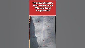 10th Class Chemistry Multan Board Morning Time paper 2023| Group 1 Solved paper chemistry|#10thclass