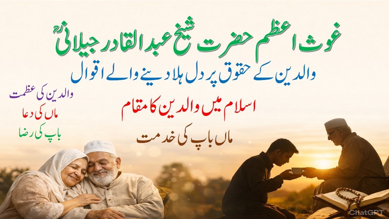Aqwal Hazrat Abdul Qadir Jilani | Heart Touching Quotes | waldain ke khidmat