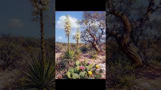 South Texas Yucca Bloom Prickly Pear Desert Landscape Giclee Fine Art Print