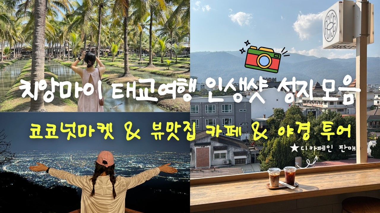 [태교여행] 치앙마이 가면 여기는 꼭 가세요! 🫢 찍는 곳마다 인생샷 건지는 3일차 일정: 코코넛마켓 / 님만해민 뷰맛집 fohhide / 도이수텝 야경투어 등