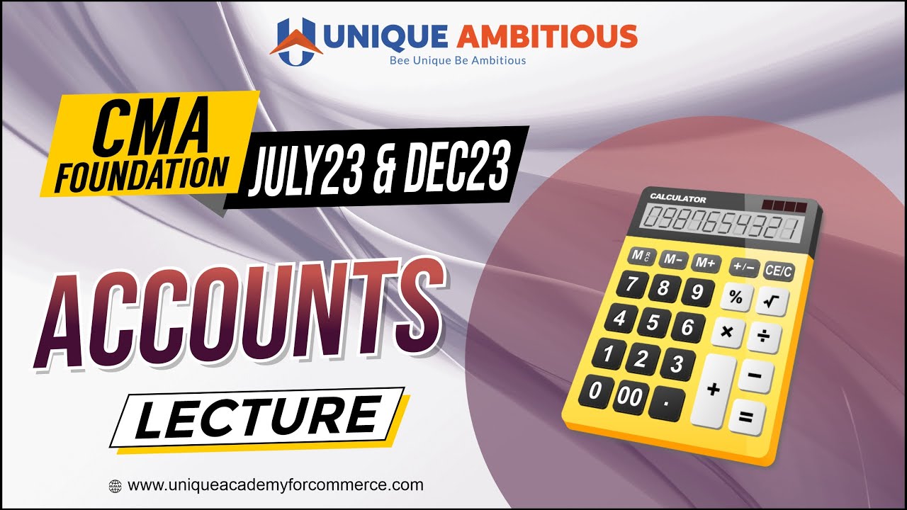 CMA Foundation Accounts Final Accounts Lec 9 NA Sir YouTube