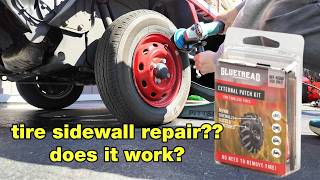 Fixing tire sidewall damage with old expired Gluetread patch kit - Will it work