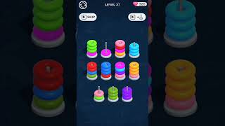 Color Hoop stack level 37, All Levels gameplay Walktrough Android iOS