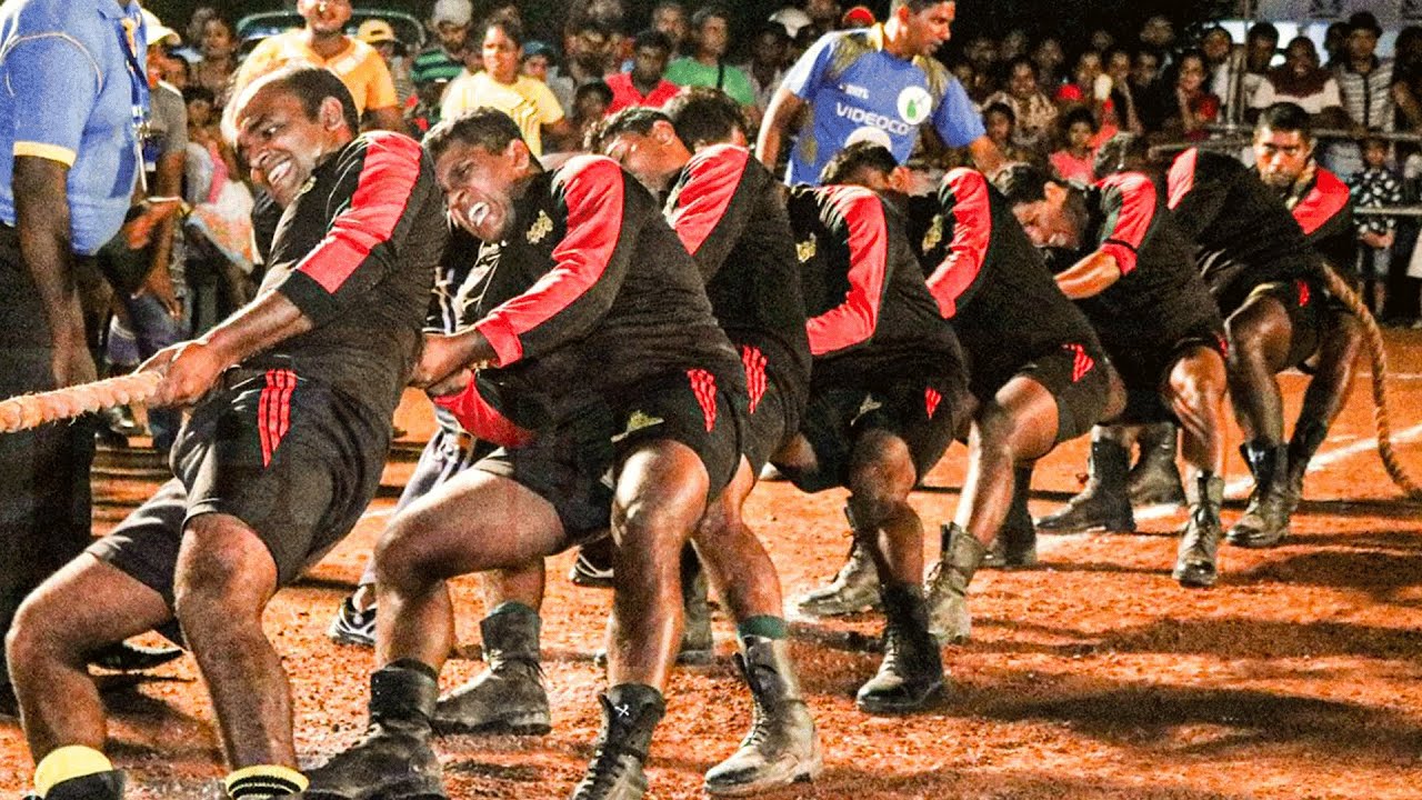 Sri Lanka Navy Shows Their CLASS in Tug of War! Army vs Navy tug of war match | 