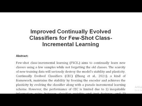 Improved Continually Evolved Classifiers for Few Shot Class Incremental Learning