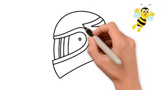 How To Draw a Motorcycle Helmet step by step | Helmet Coloring Pages