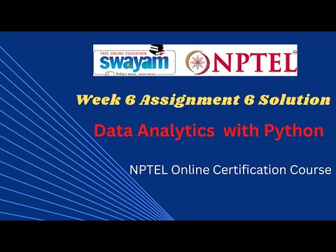 Data Analytics with Python || Week 6 Assignment 6 | NPTEL