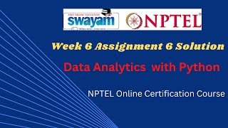 Data Analytics with Python || Week 6 Assignment 6 | NPTEL