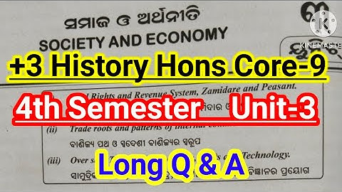 🎯 +3 History Hons Core-9|4th Semester|Unit-3|Long Q & A|#historyhonours #plusthree #questionanswer