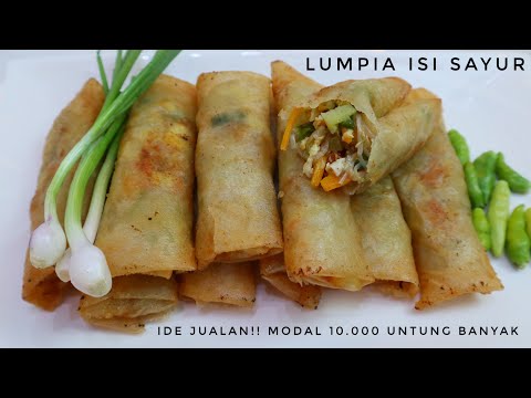 RESEP LUMPIA ISI SAYUR UNTUK JUALAN | MODAL 10.000 AJA SUDAH SEBANYAK INI 100% LAYAK JUAL