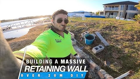 How to Build a MASSIVE Retaining Wall | DIY Start to Finish FIRST TIME