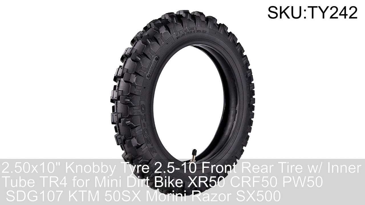 2.50-10 Knobby Tire Tyre +Tube PIT PRO Trail Dirt Bike PW50