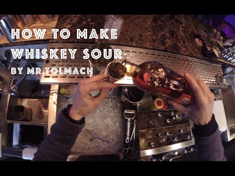 How to make WHISKEY SOUR cocktail by Mr.Tolmach