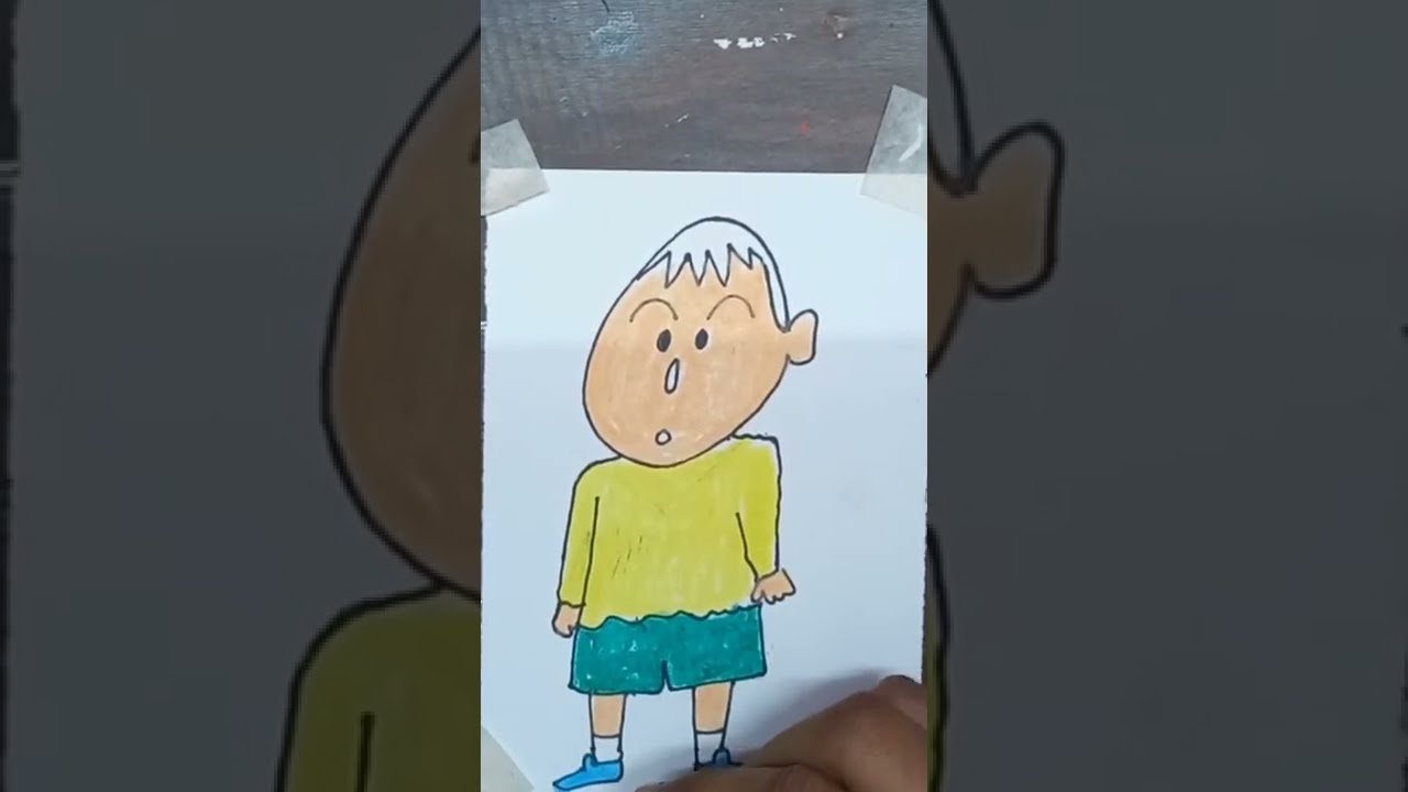 How to draw Boo Chan from crayon shin chan for kids /