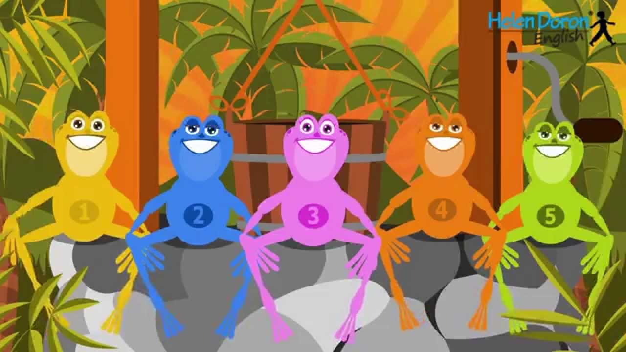 5 Little Frogs - Animal Songs for Kids in English