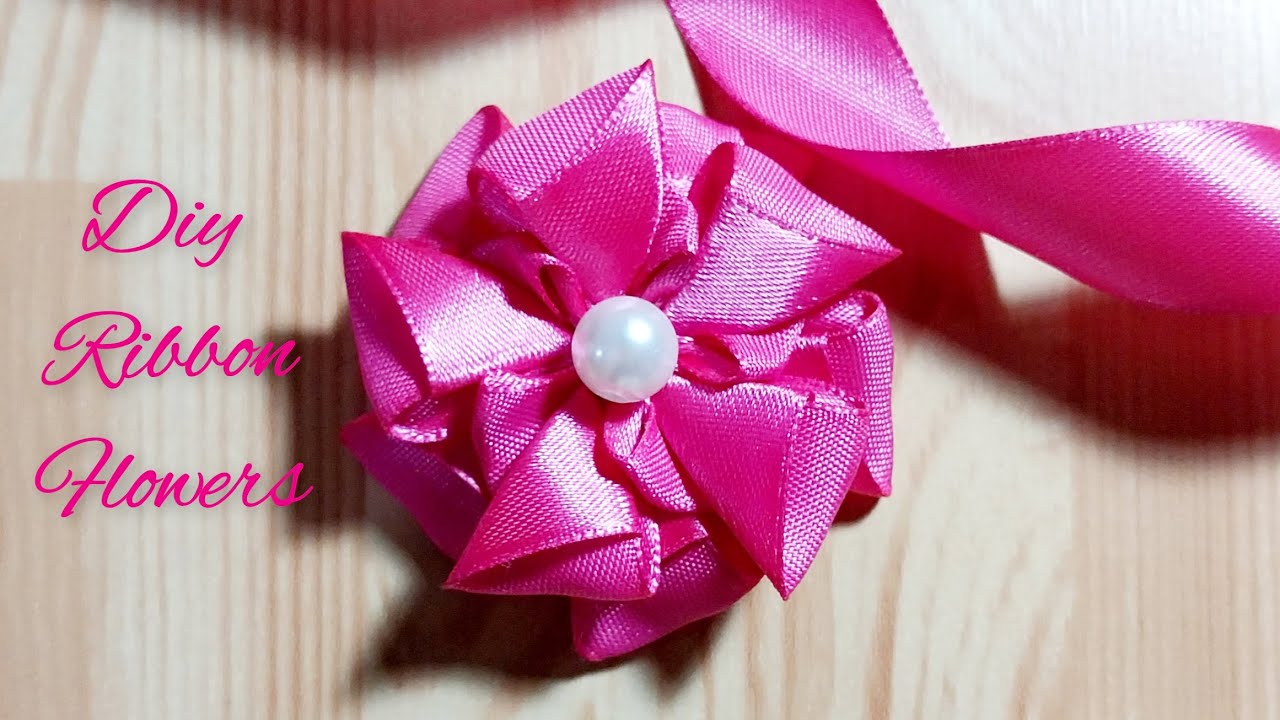 DIY Satin Ribbon Flowers/How To Make Flower From Satin Ribbon Easy ...