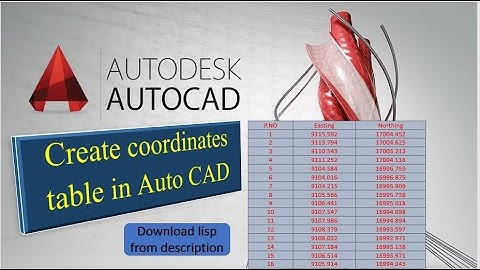 create XY Coordinates table in Auto CAD