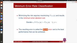Pattern Recognition-3: Minimum Error Rate Classification