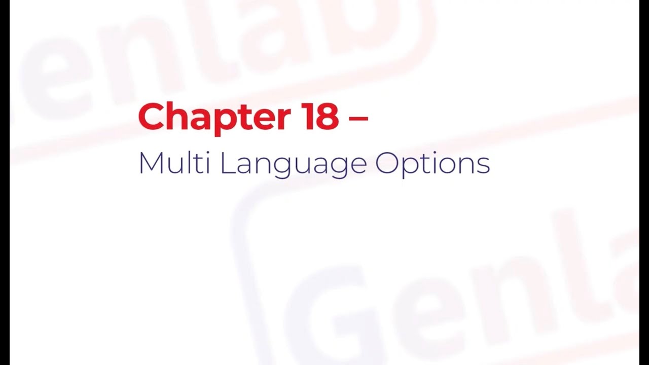 Genlab  Chapter 18   Multi Language Options
