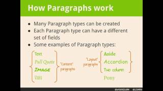 DrupalCon New Orleans 2016: Using Paragraphs to Weave a Beautiful Content Tapestry