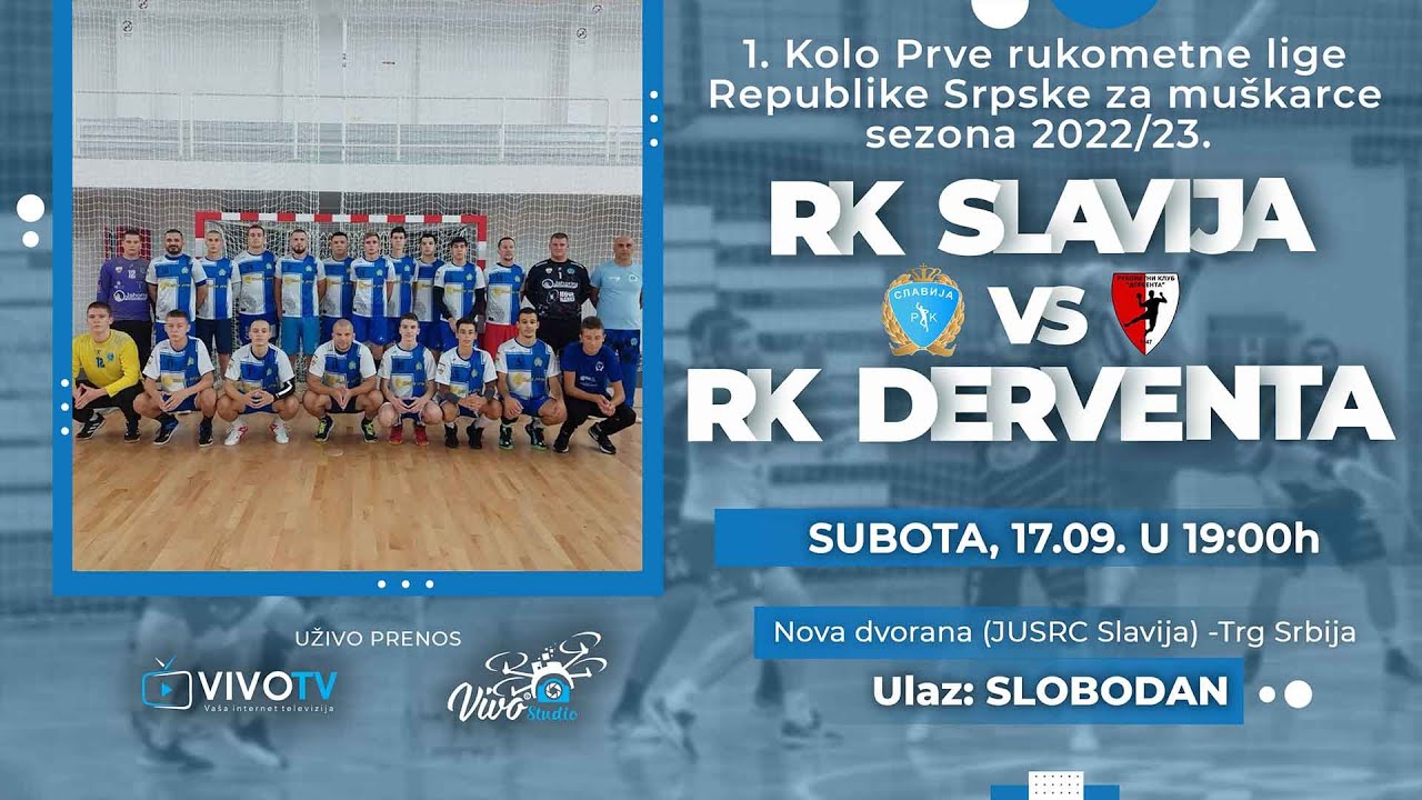 RK Slavija - RK Derventa -  Prva liga RS / PRENOS UŽIVO /