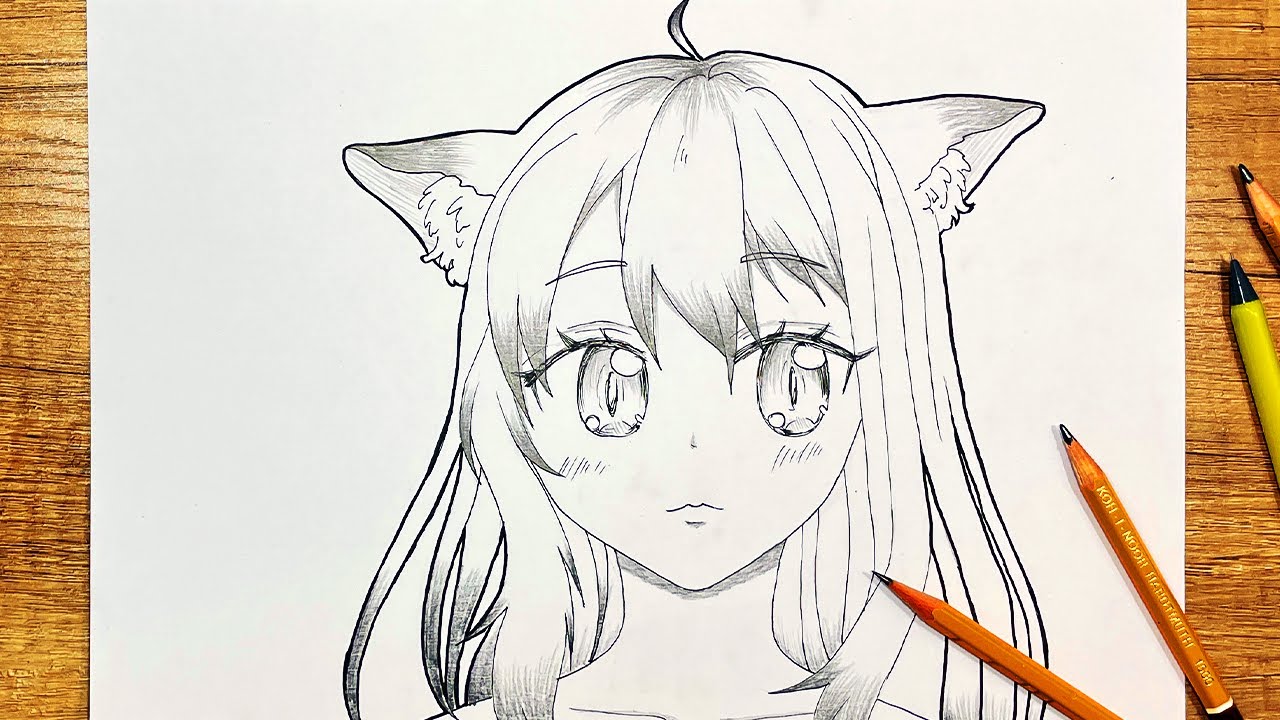 How to draw Anime Neko (Anime Drawing Tutorial for Beginners) 