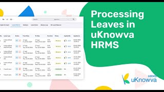 Processing Leaves in uKnowva HRMS #uknowvahrms #hrsolutions #tutorial