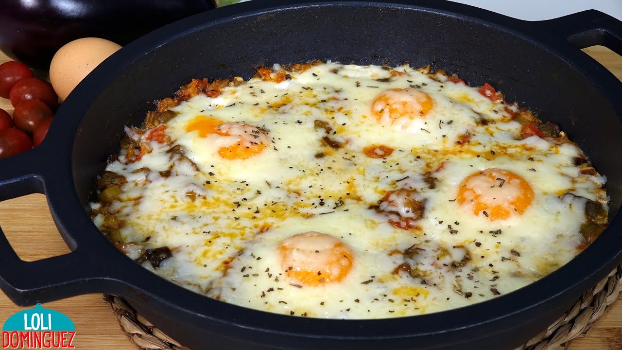 SARTÉN DE BERENJENAS Y HUEVOS. Esta receta es una delicia total, las berenjenas tiernas y melosas.