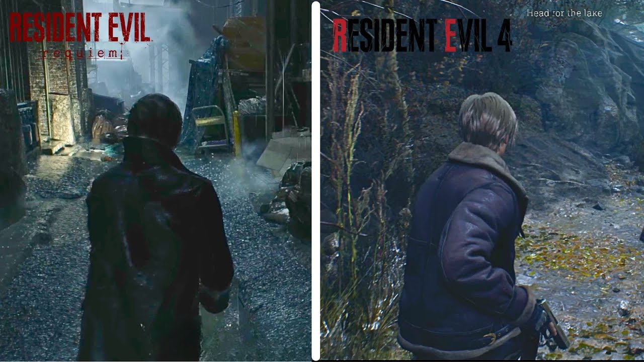 Resident Evil 4 Remake vs Resident Evil Requiem | Leon Gameplay Comparison