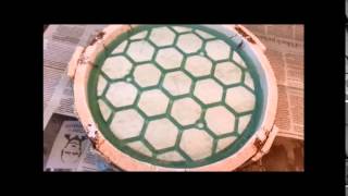 Casting a lightweight hexagon back glass telesope mirror