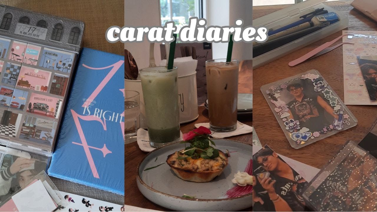 [ carat vlog ] ♡ cute cafe date + seventeen album unboxing - 17 is Right Here💎