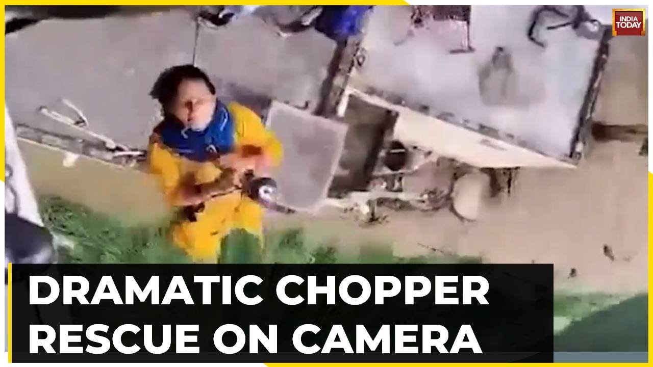 Himachal Floods: Woman Victim Rescued From Flooded House, Army Chopper Pressed Into Rescue Work