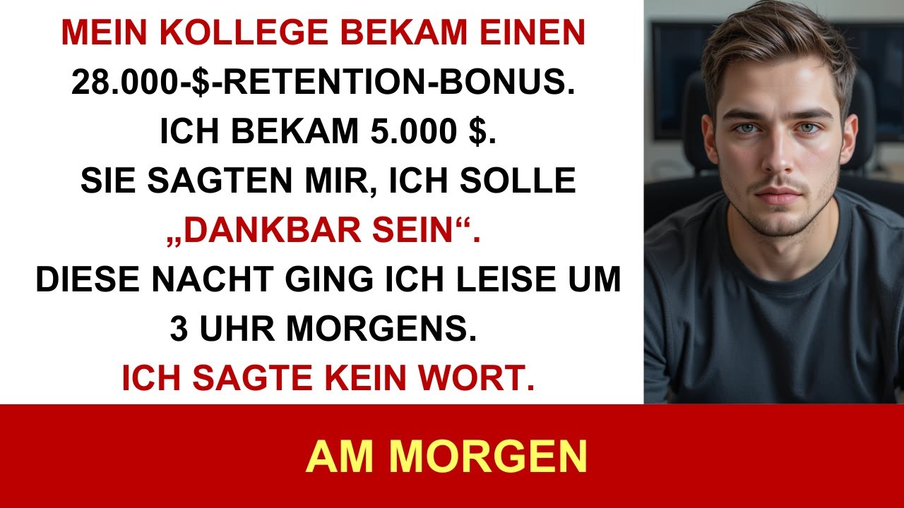 Kollege erhält 28.000 $ Retention-Bonus, ich nur 5.000 – also gehe ich um 3 Uhr nachts.