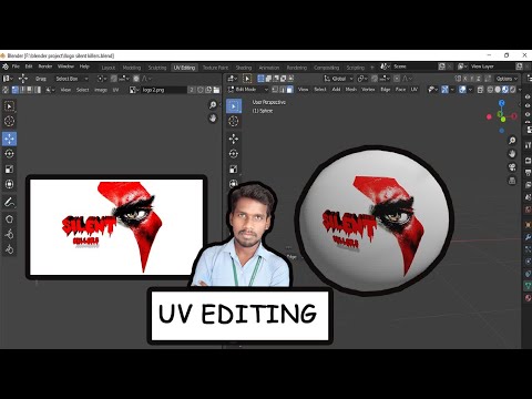 UV Editing in Blender Tamil tutorial | silent killers logo in 3d model ...