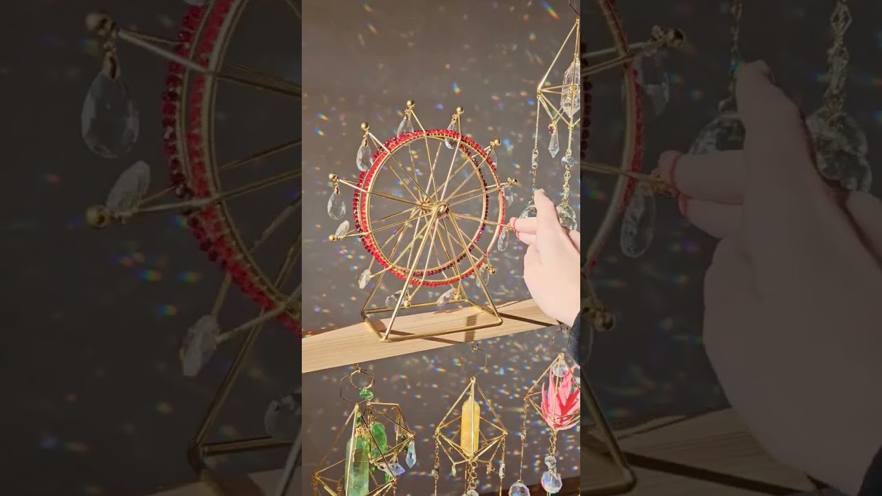 Gold plated quartz crystal handmade suncatcher window decor | home accent | rainbow crafts