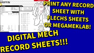 Get any BATTLETECH Record sheet! Flechs sheets and megameklab guide. Digital mech record sheets!