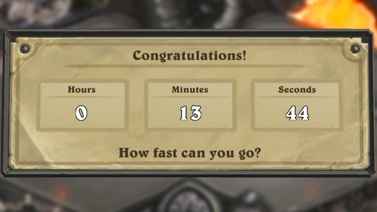 Blackrock Crash Speedrun - 13 min 44 sec (Hearthstone)