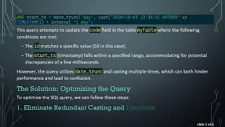 Optimize SQL Query Efficiency by Eliminating Casting and Functions Wealth
