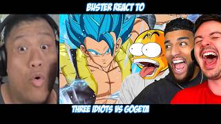 Buster Reacts to Three Idiots vs Gogeta @rhymestyle