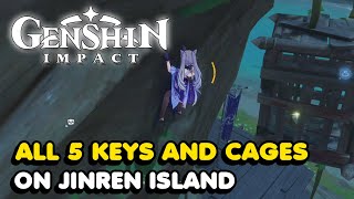 All 5 Key & Cage Locations On Jinren Island In Genshin Impact (Inazuma)