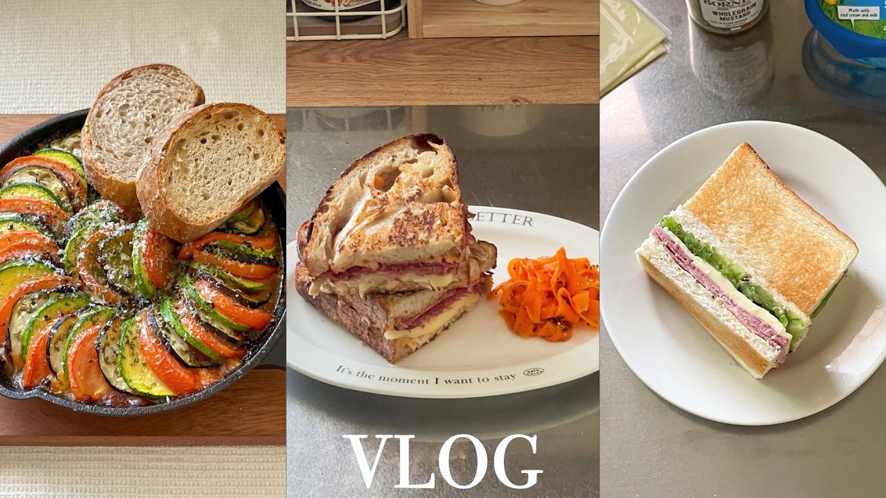 🍽️귀엽고 맛있는 나의 집밥.zip 딸기산도, 라따뚜이, 통밀 비스코티, 오이햄치즈, 루벤 샌드위치 만들기