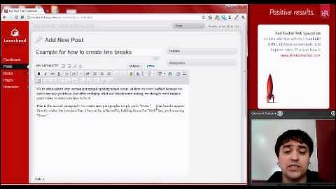 How do I create a line break instead of a paragraph break?