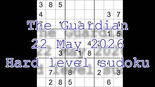 Sudoku solution – The Guardian 22 May 2026 Hard level sudoku screenshot 2