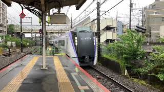 353系S103編成特急あずさ30号新宿行きが日野駅2番線を高速通過！